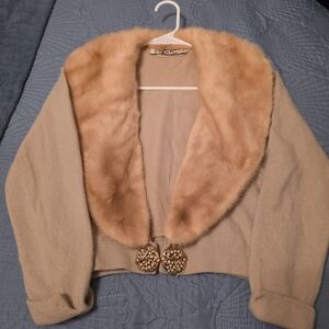 Vintage-Blonde Mink Fur And Cashmere Sweater -ELEANORS HOUSE OF FASHION MIAMI